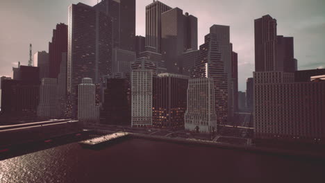 chicago skyline at sunset