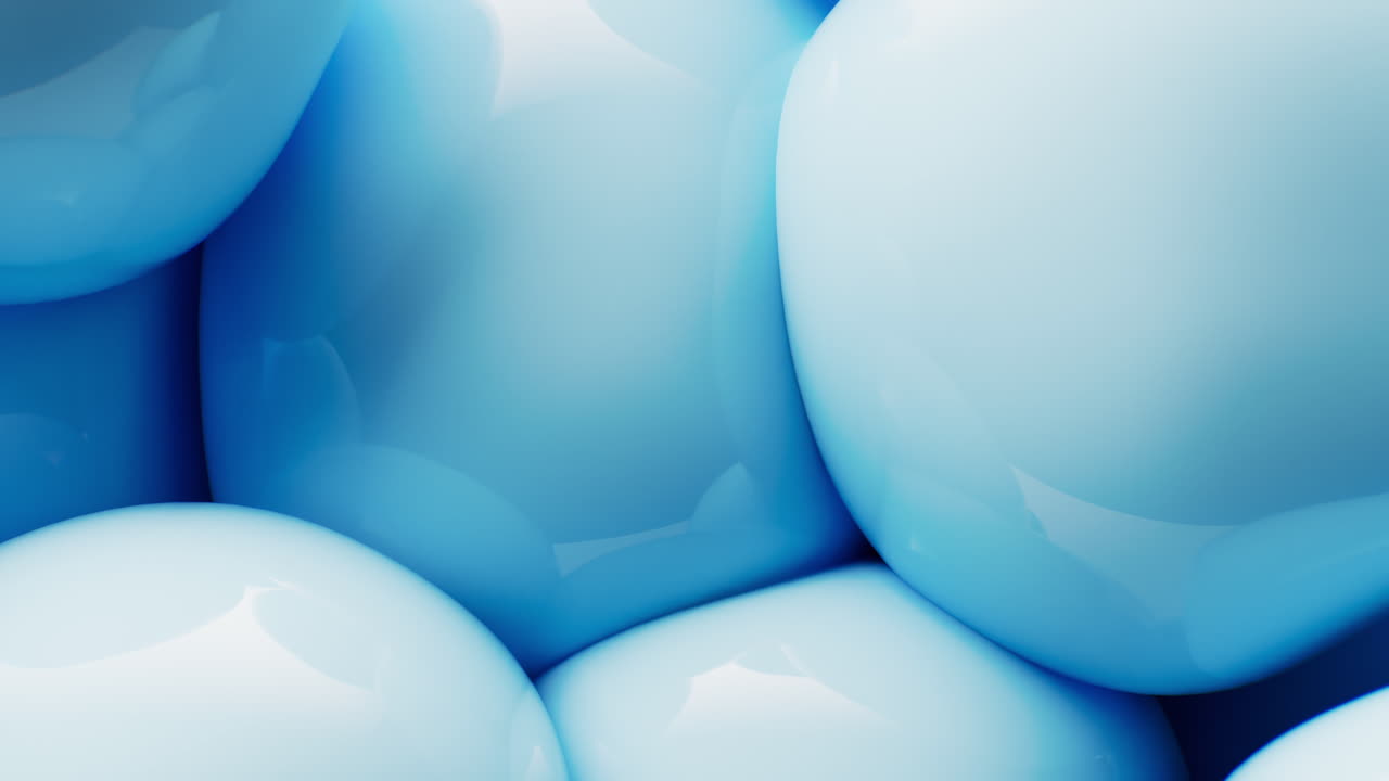 Blue soft balls background, 3d rendering
