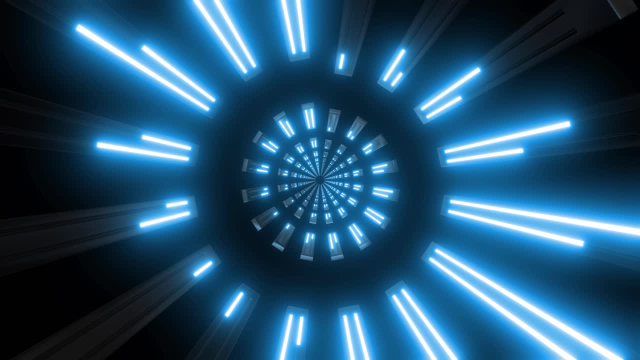 Abstract Glowing Neon Tunnel