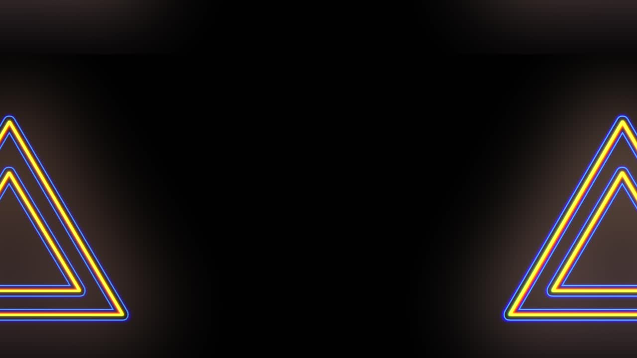 patrón de triángulos dorados pulsantes con luz de neón al estilo casino.