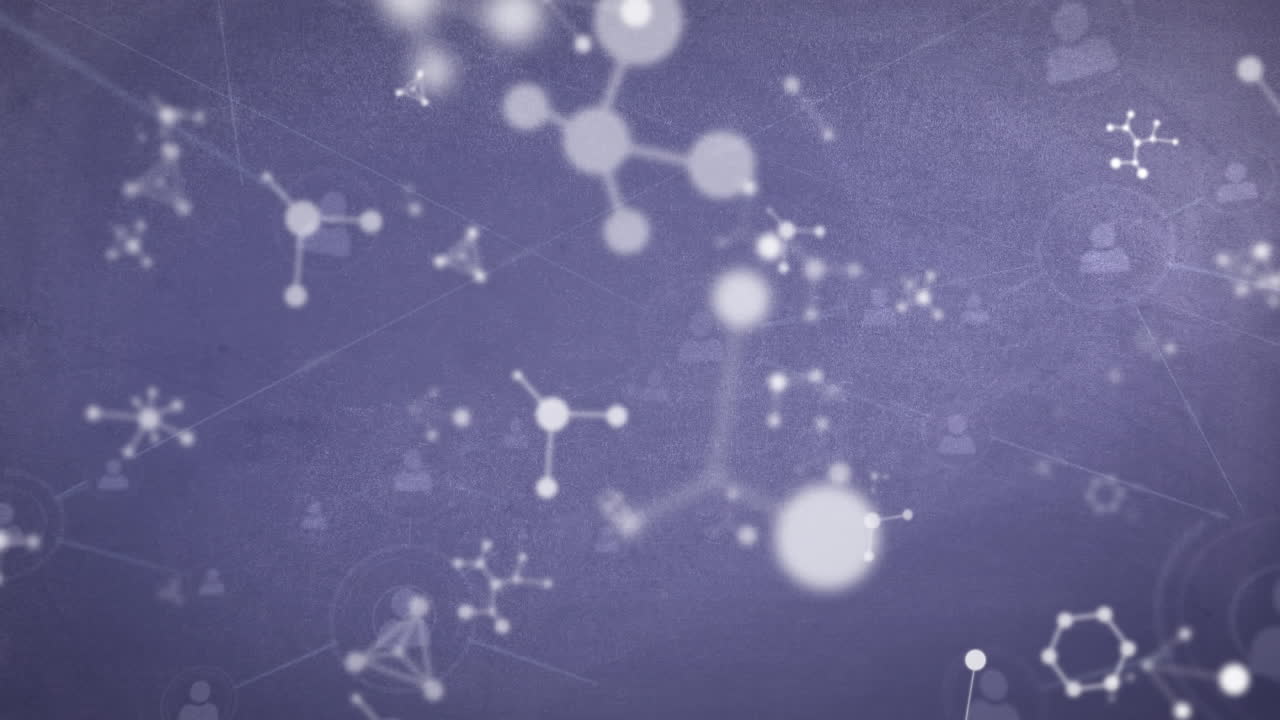 animación de la red de conexiones con moléculas