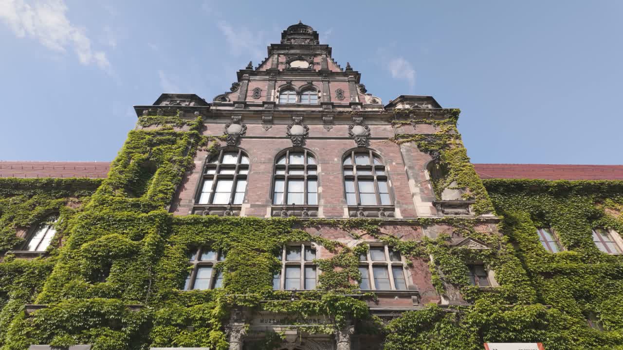 Wroclaw National Museum exterior with Renaissance-style architecture and lush greenery