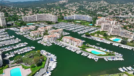 a breathtaking aerial vista of mandelieu-la-napoule marina, revealing its opulen