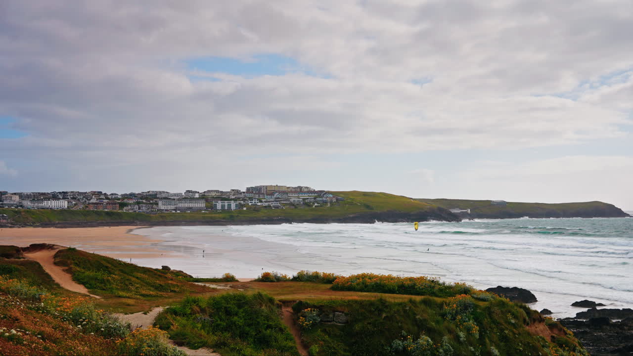 vista panorámica de la costa de cornualles en el reino unido