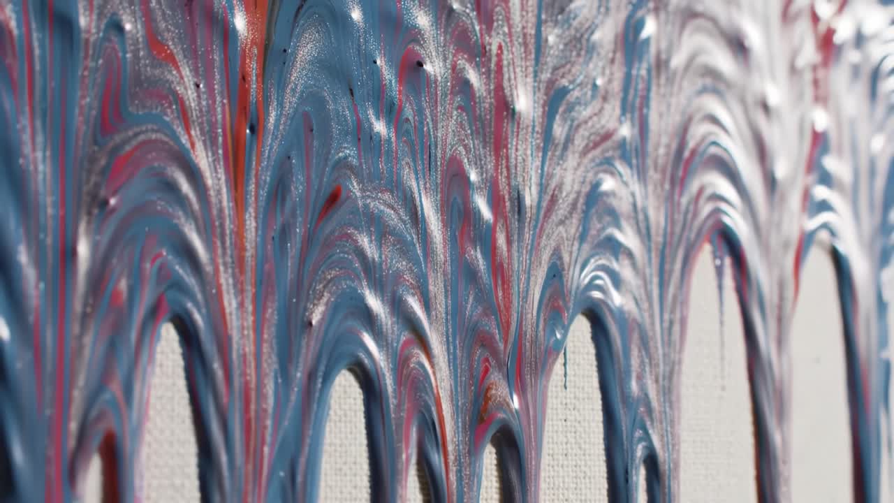 Abstract Paint Drips on Canvas