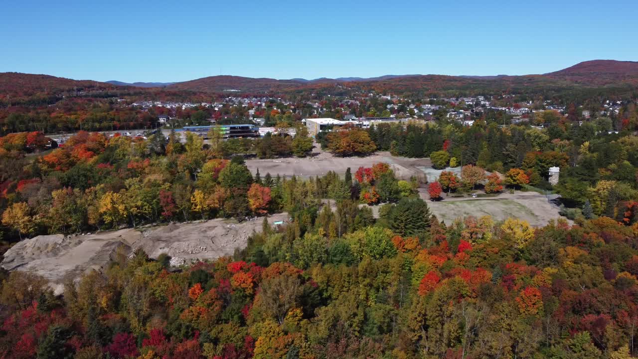experimente vistas impresionantes mientras un avión no tripulado se eleva sobre un bosque exuberante, capturando majestuosas montañas en el fondo lejano