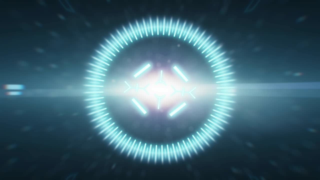 2D HUD animation of a target with a background of anamorphic highlights