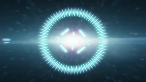 animación en 2d de un objetivo con un fondo de resaltos anamórficos