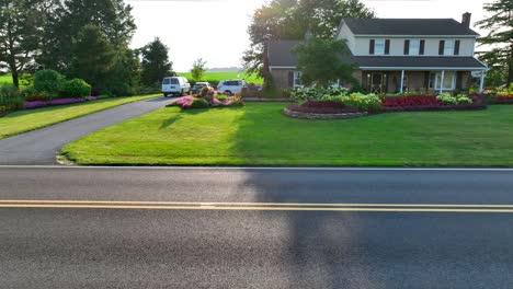 Suburban-home-with-landscaped-garden-and-driveway