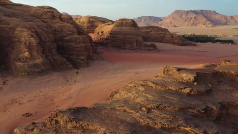 wadi rum, valley of the moon in jordan, aerial panorama