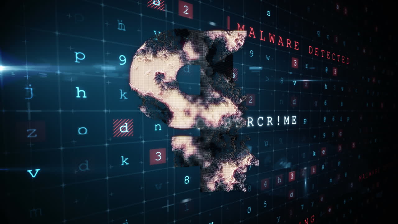 Animation of data processing over ruble currency