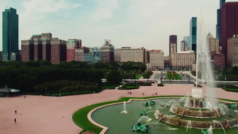 aerial traveling drone shot gracefully captures the mesmerizing beauty of downtown chicago