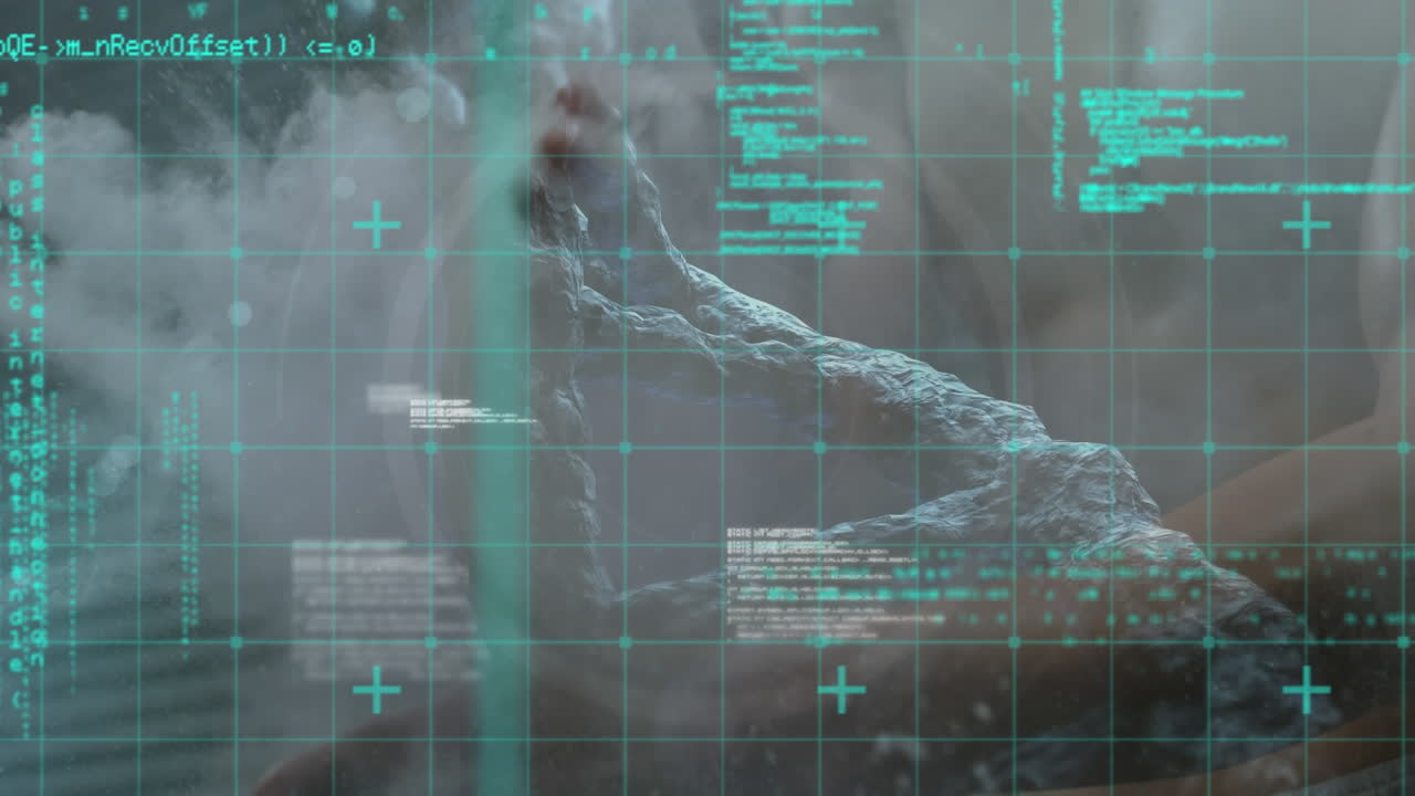 Animation of dna strand spinning and medical data processing