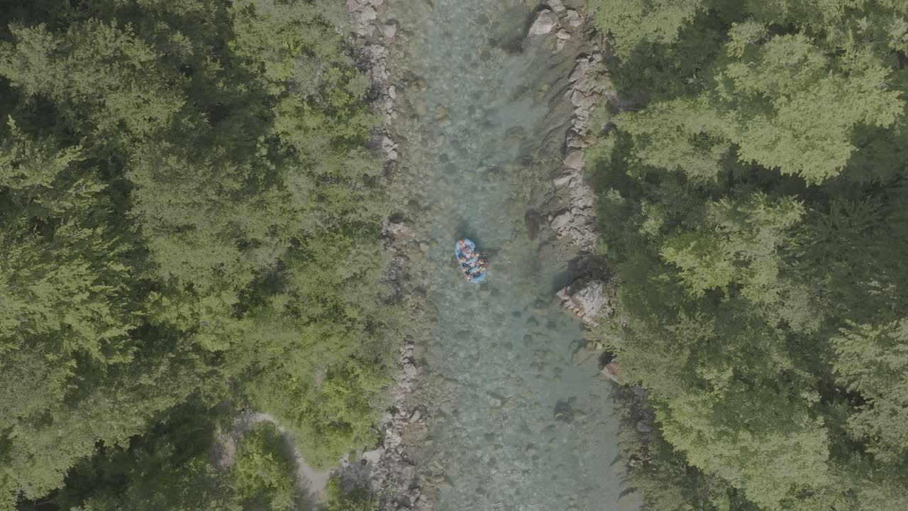 Aerial view of rafting in Tara Canyon, Durmitor National Park, Montenegro