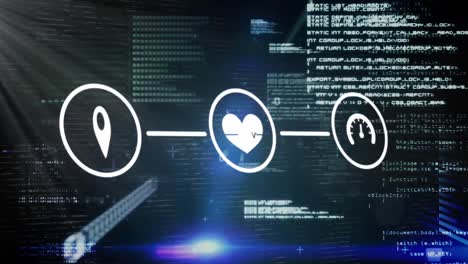 de iconos de conexión de red contra el procesamiento de datos