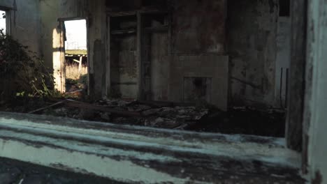 ruined house interior