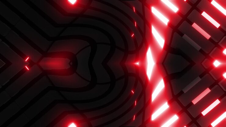 Abstract Red Neon Geometric Pattern