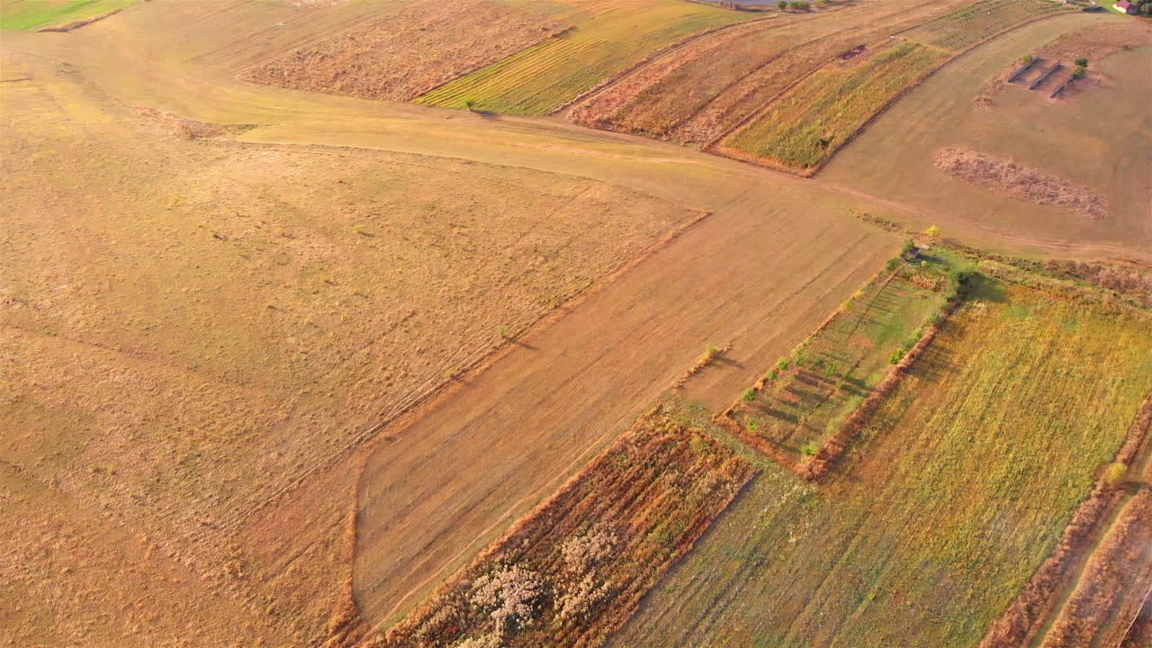 Aerial Footage of Romania land Landsacpe And Small village