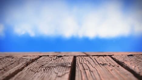 wooden deck and sky