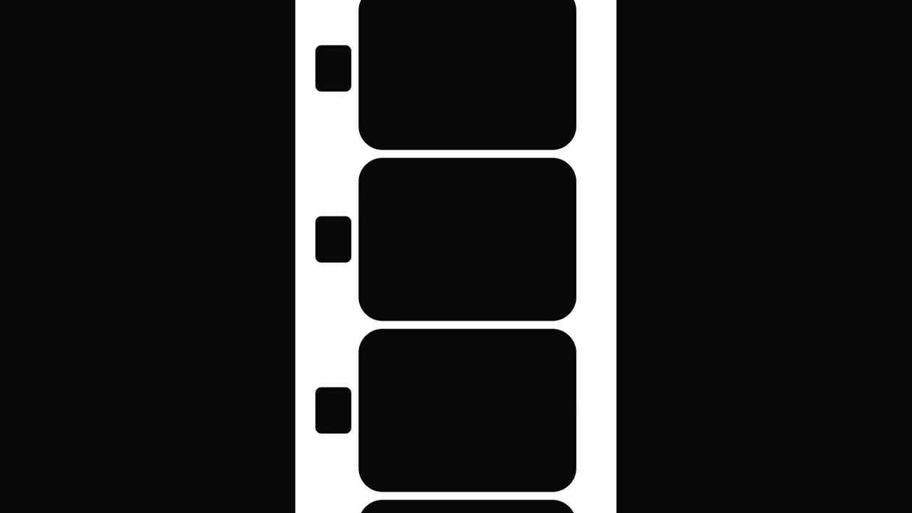 super 8mm tira de película moviéndose en fondo negro. imágenes de video en bucle sin problemas.