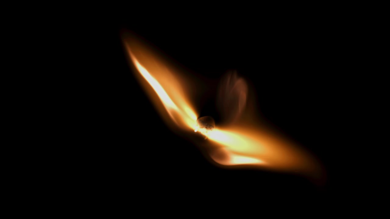 Close-Up of a Match Igniting and Burning in Slow Motion