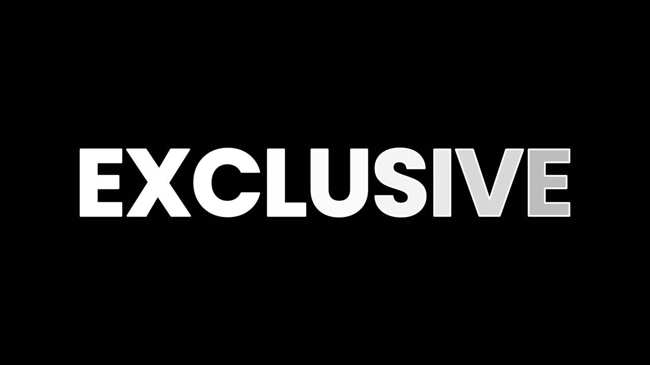 Exclusive Word Text Animation Reveal on Black Background
