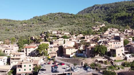 fornalutx town seen from a drone