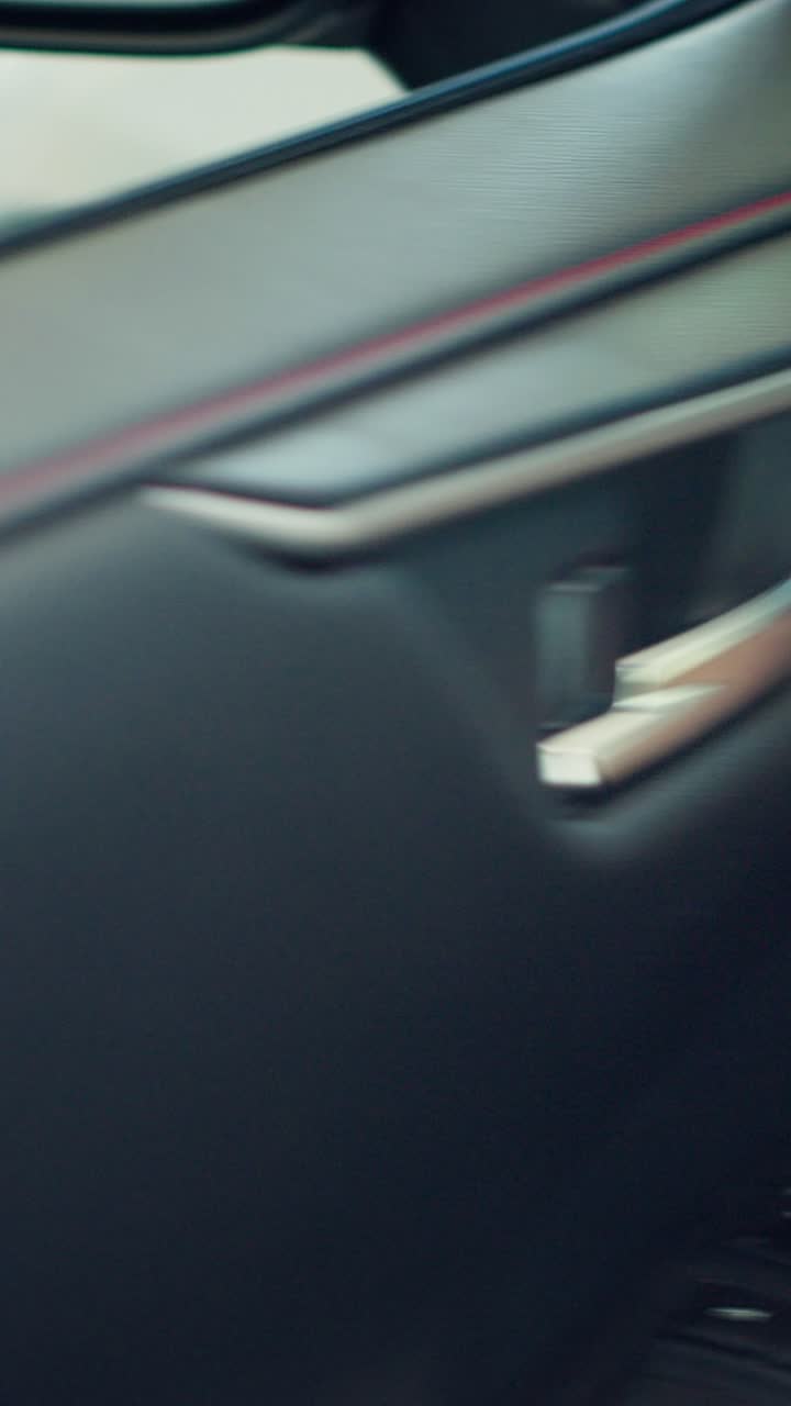 Vista dettagliata della portiera interna ed esterna di un'auto moderna.