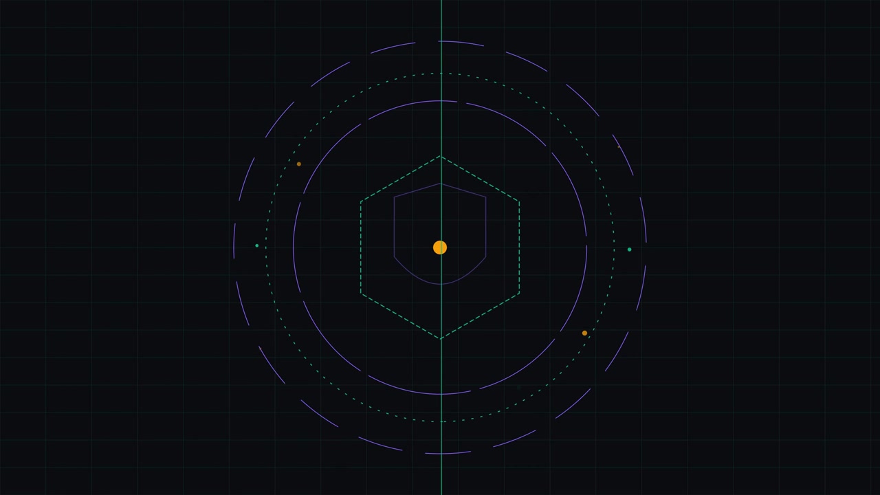Abstract Digital Hexagon and Circular Data Visualization Animation