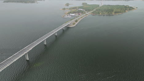 Replot-Bridge-To-Isle-Of-Fjardskaret-During-Autumn-In-Vaasa,-Finland