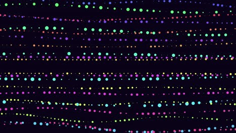 patrón de ondas futuristas del arco iris con puntos en degradado negro
