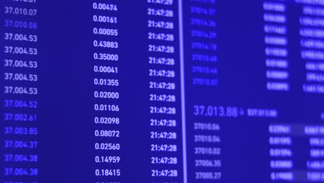 cryptocurrency, forex or stock market quotes - stock exchange board background