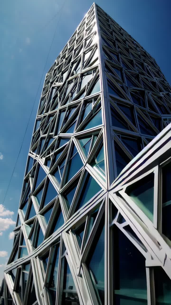 La fachada geométrica de un edificio moderno