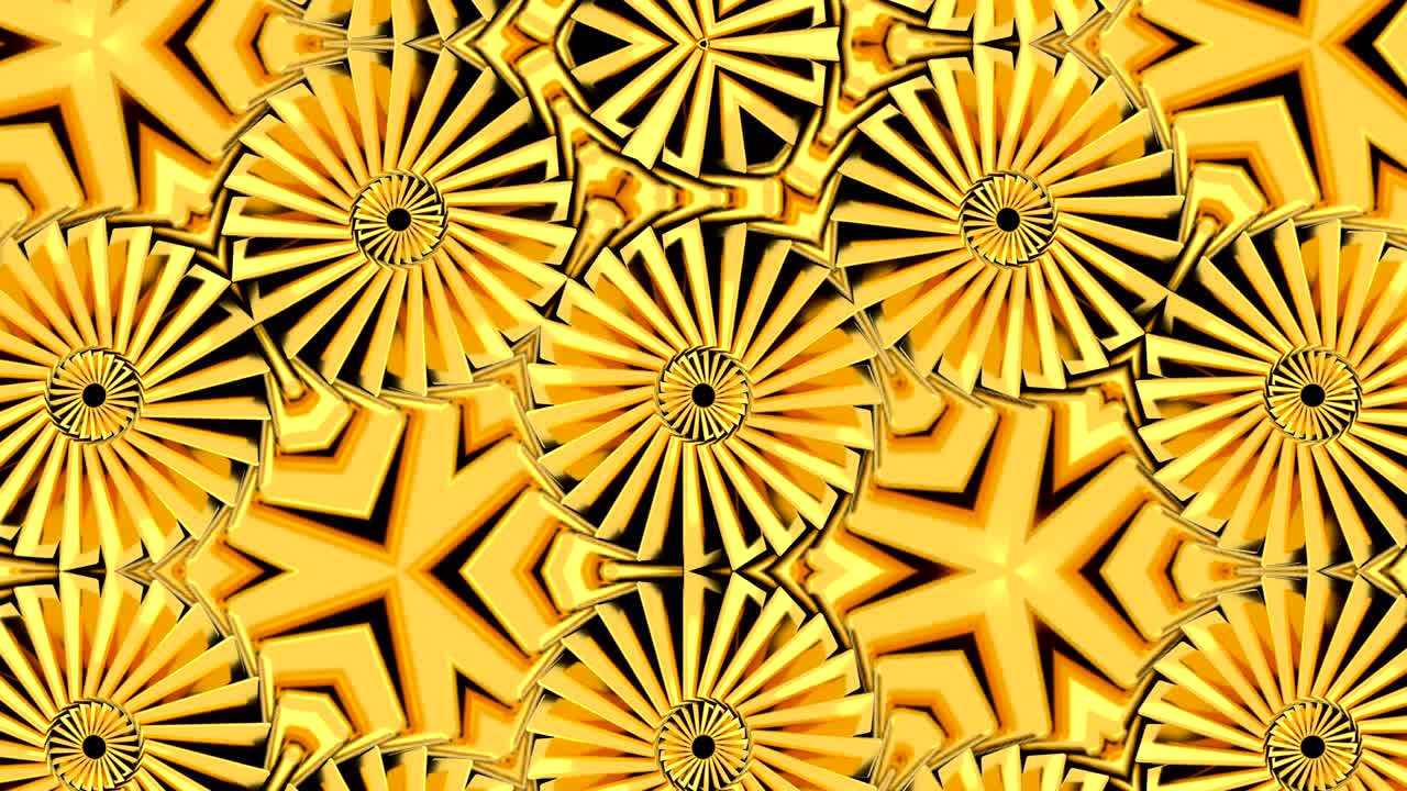 Abstract background with gold kaleidoscope