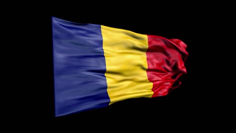 la bandera realista de rumania está agitando animación 3d. bandera nacional de rumanía. animación de bucle sin costuras de la bandera de romanía en 4k.