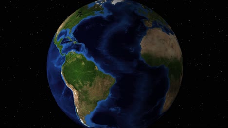 zooming in on earth towards south america