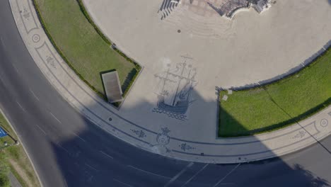 Portuguese-caravel-drawing-on-Portuguese-sidewalk-pavement