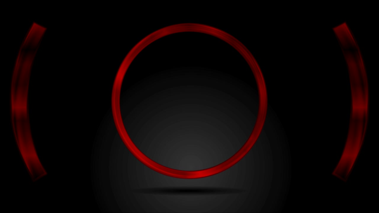 animación de video de círculo de metal brillante rojo abstracto