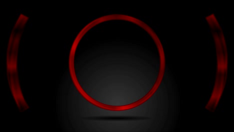 animación de video de círculo de metal brillante rojo abstracto