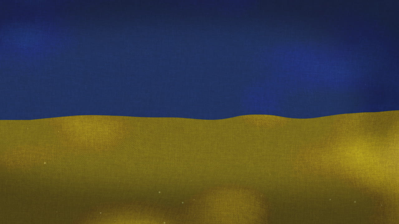 La bandiera nazionale dell'Ucraina che sventola.