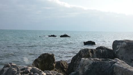 black sea at sunset by the bulgarian shoreline