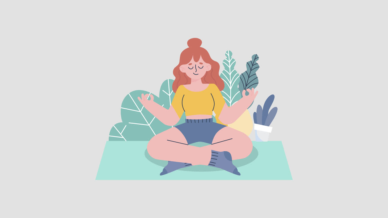 Woman meditating in lotus position