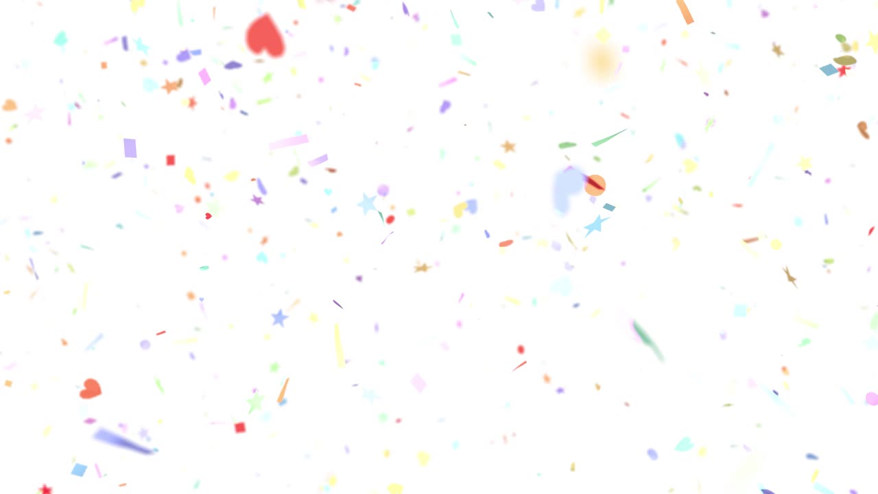 콘페티 모양이 떨어지는 느린 모션 dof 루프 4k