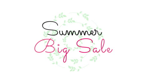 Summer-Big-Sale-with-green-leafs-on-white-gradient