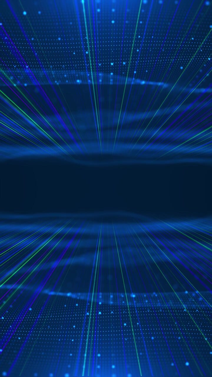 Laser light corridor background neon rays fast motion perspective and dark futuristic depth for