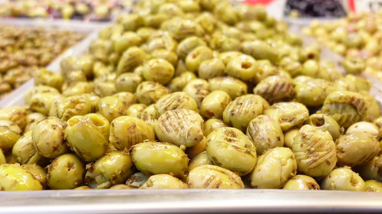 Green Olives Display