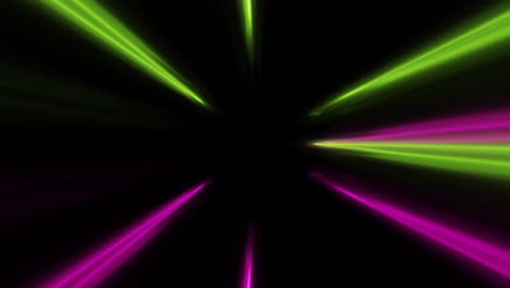 animation of flashing coloured neon light beams on black background