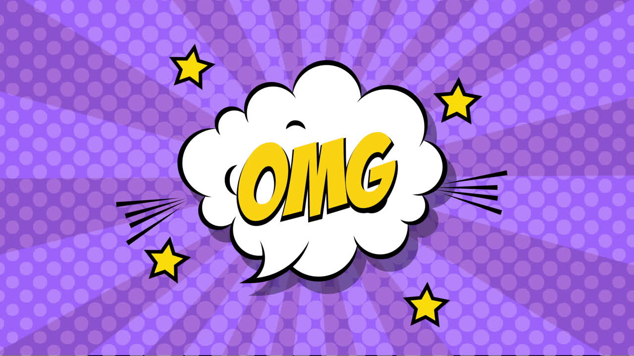 expresión de nube con omg palabra estilo de arte pop