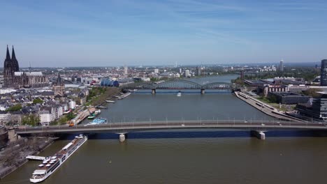 panoramic aerial of cologne city skyline, germany