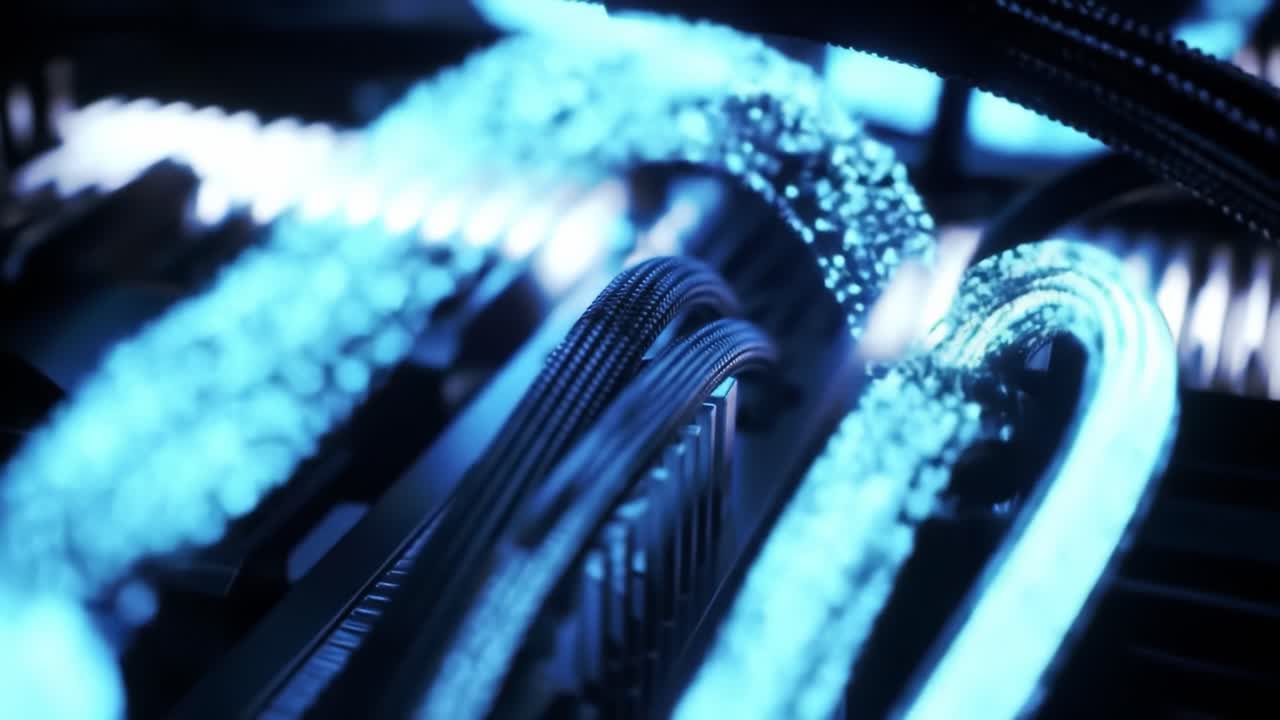 Close-up of a computer cooling system